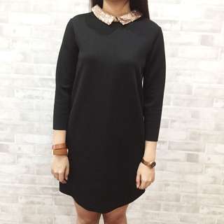 Black Dress With Rose Gold Collar