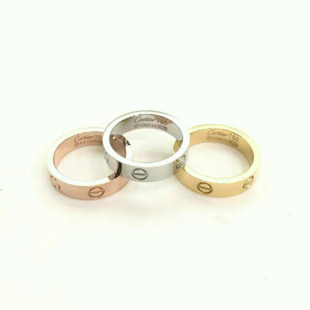 Cartier Ring Super Premium Stainless Steel Barang Mewah Aksesoris Di Carousell