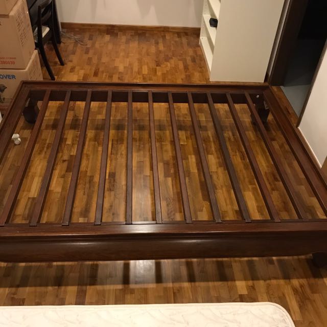 Chinese Opium Wood Bed Frame And 2 Side Tables As A Set Chinese Opium Wood Bed Frame And 2 Side Tables As A Set Furniture Beds Mattresses On Carou