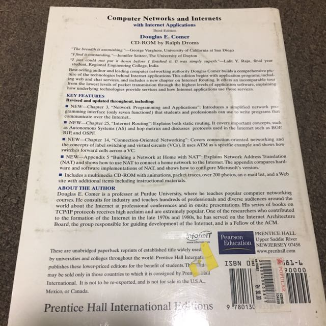 Computer Networks & Internets (Category: Textbooks) located in Puchong. Submitted by jfgan (Listing ID 113528613, Image 2). Description: .