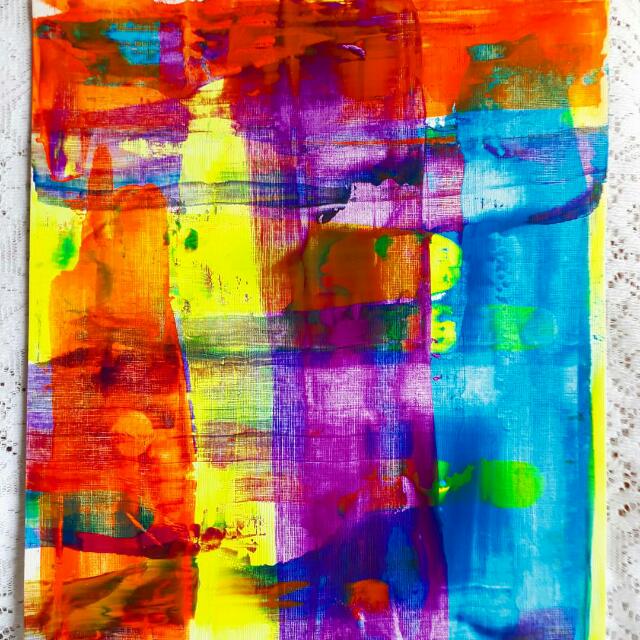 Electro 02 Abstract Painting 12x16 Inches Original Acrylic