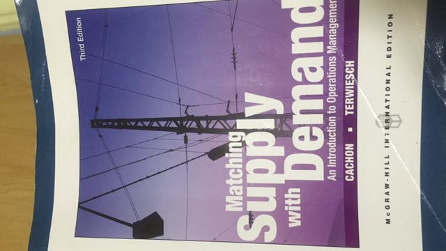 Matching Supply With Demand An Introduction To Operations