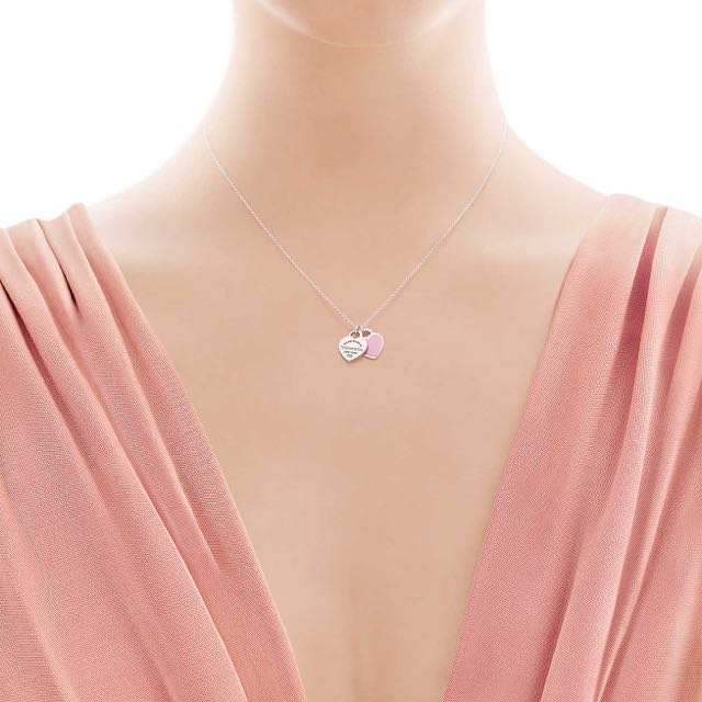 Tiffany Co Mini Double Heart Tag Pendant Women s Fashion Jewelry Organisers Necklaces on Carousell
