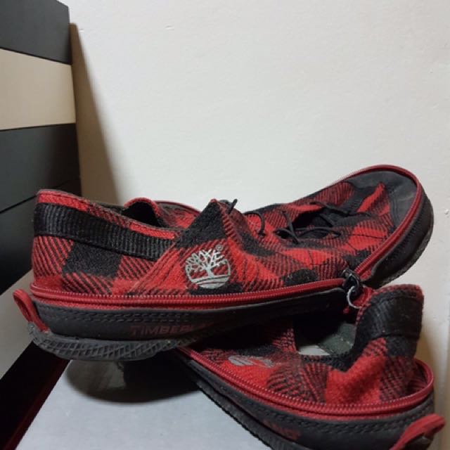 red checkered timberlands
