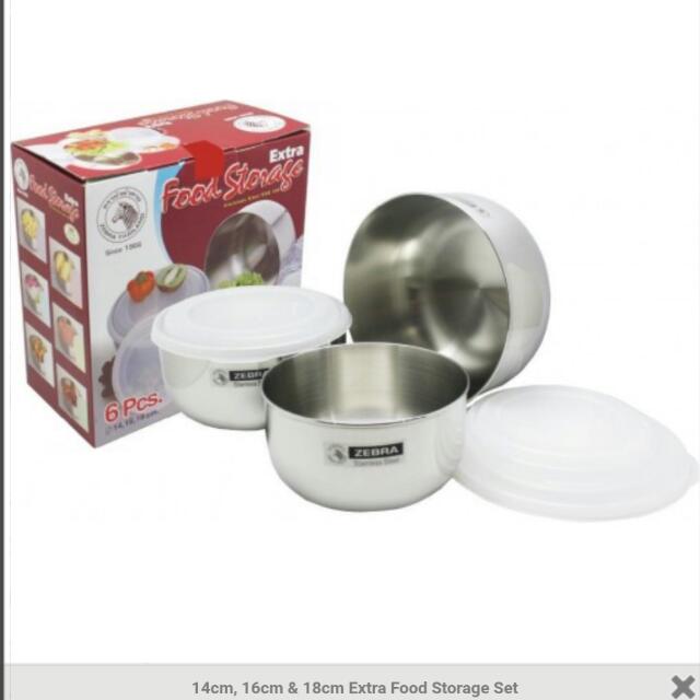 14cm 16cm 18cm Extra Food Storage Set Brand Zebra Kitchen