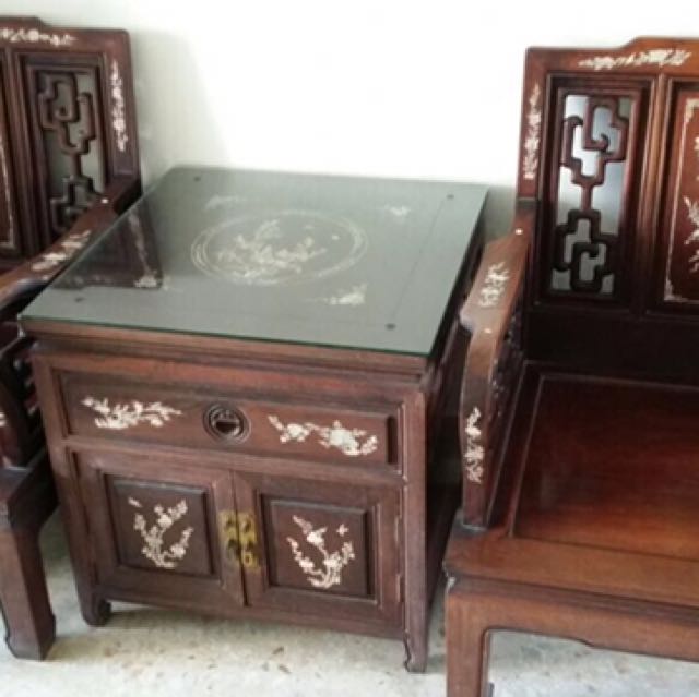 Antique Redwood Furniture Set, Furniture & Home Living, Home Decor