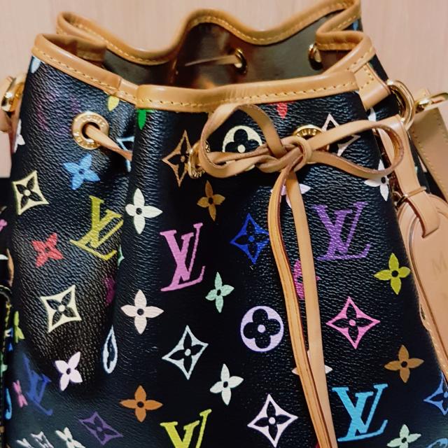 LOUIS VUITTON Monogram Multicolor Petit Noe Shoulder Bag Black