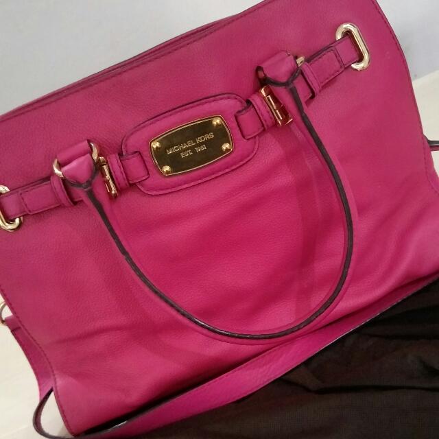 bright pink michael kors purse