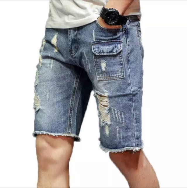 denim rugged shorts