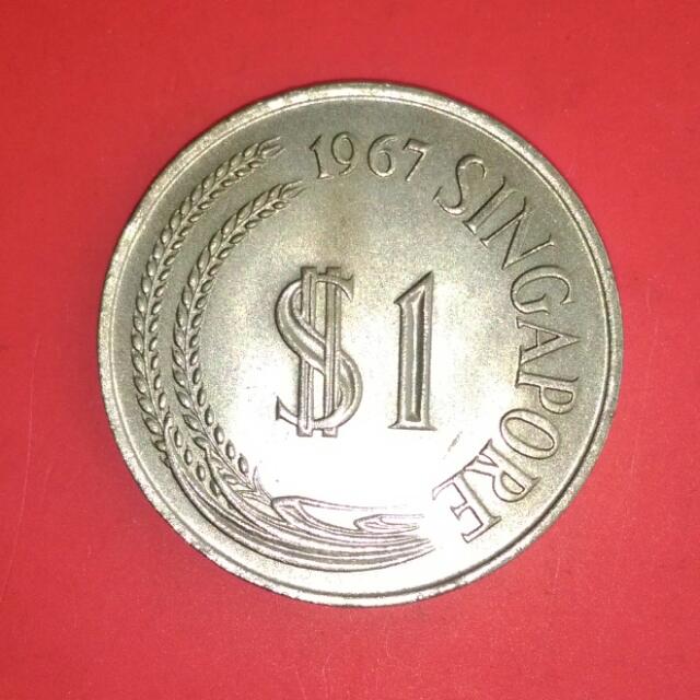 Duit Syiling 1 Dollar Coin Singapura Lama Antiques Currency On Carousell