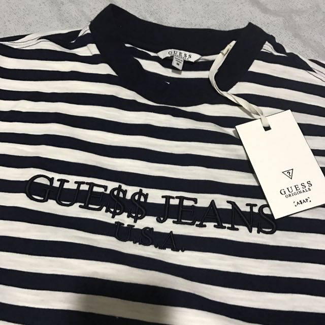Guess x Rocky Navy Striped Tee M, Men's Fashion, Tops & Sets, & Polo Shirts Carousell