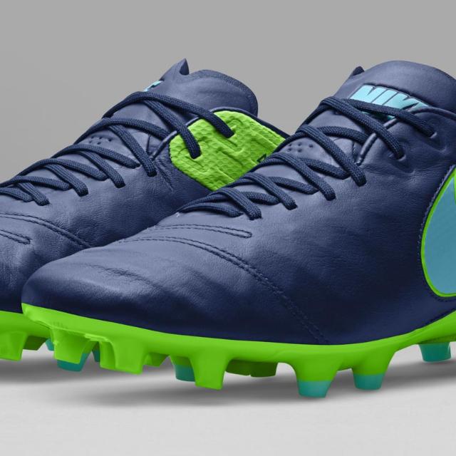 nike tiempo blue and green