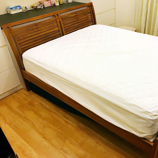 詩肯柚木31738 Parant 5ft 雙人床架 居家生活 傢俱 床墊 床架在旋轉拍賣