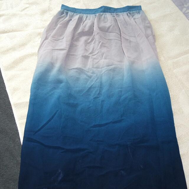 ombre chiffon maxi skirt