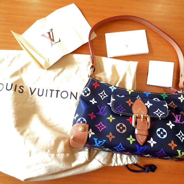 Louis Vuitton, Bags, Louis Vuitton X Murakami Noir Multicolor Elise  Walletcoin Purse