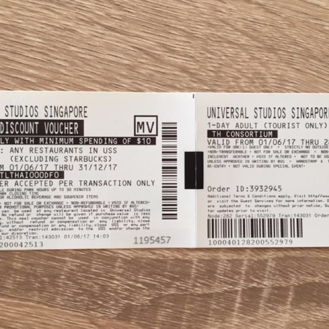 Universal Studio Ticket, Tickets & Vouchers, Event Tickets on Carousell