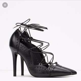 Zara Leather High Heels Size 6