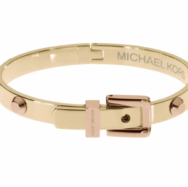 michael kors rose gold buckle bangle