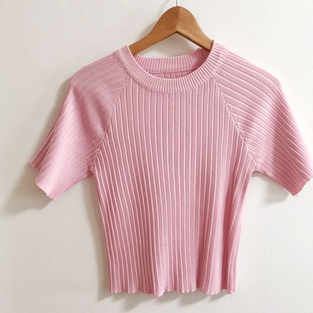 pink knitted top