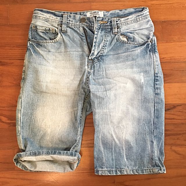 men's pull on denim shorts