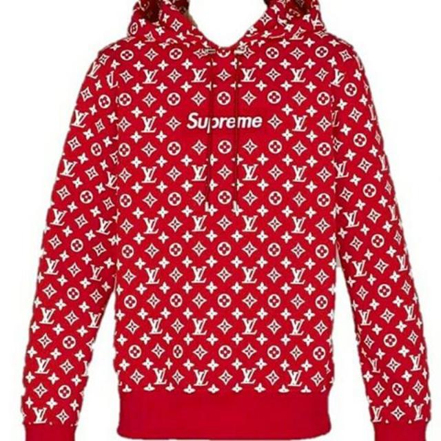 red supreme lv hoodie