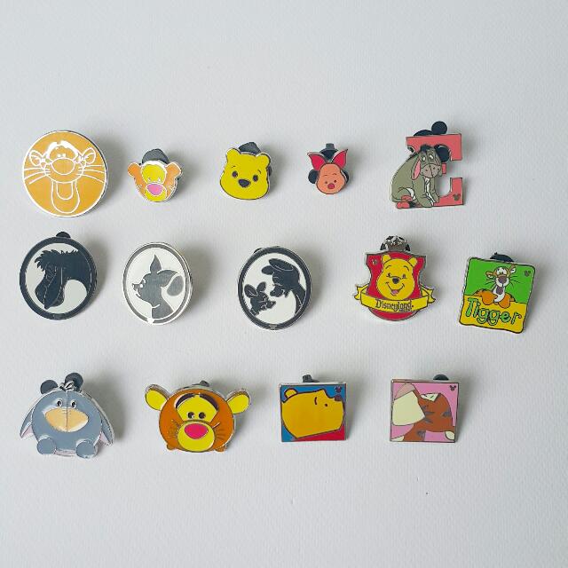 Winnie The Pooh Disney Pins, Toys & Games, Bricks & Figurines on Carousell