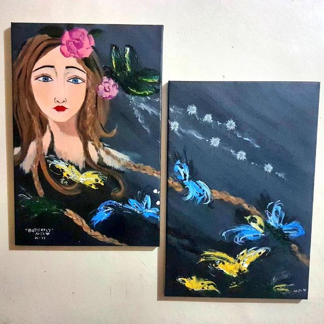 Butterfly Acrylic Painting On Canvas Design Craft Artwork On