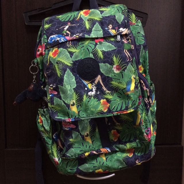tropical print backpack