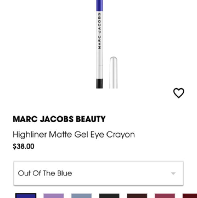 marc jacobs highliner eyeliner matte gel eye crayon blue, Beauty