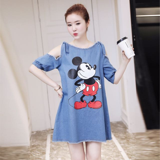 mickey mouse denim dress