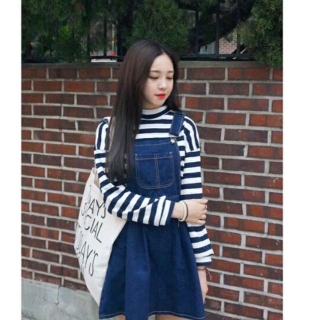 flared dungaree dress