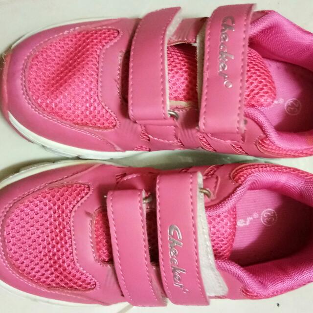 pink checkered shoes