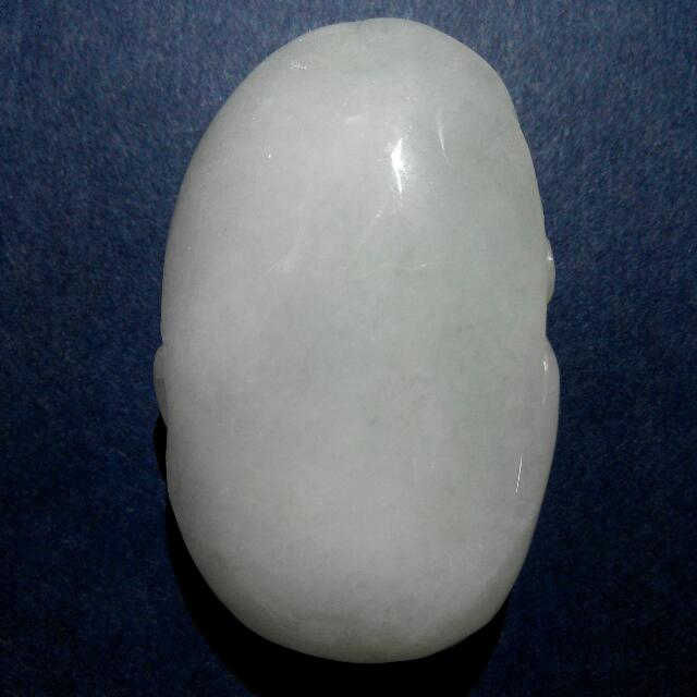 缅甸玉 白翡 龙如意 手把件