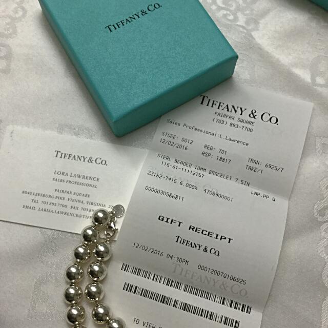 New Tiffany Co. Bracelet With Box Bag Gift Receipt