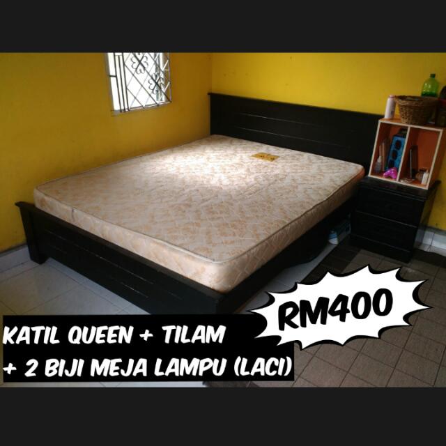 Set Katil Queen Size Tilam 2meja Lampu Home Furniture Set Katil Queen Size Tilam 2meja Lampu Home Furniture On Carou