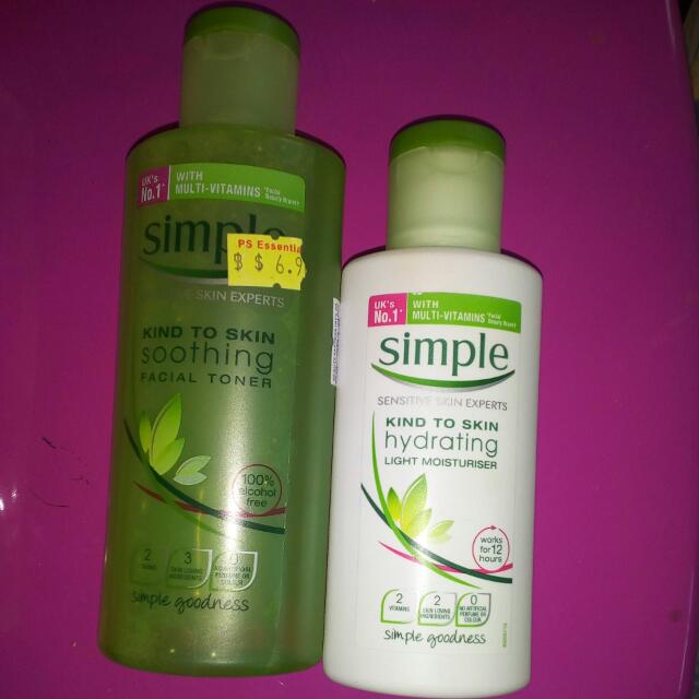 simple toner and moisturizer