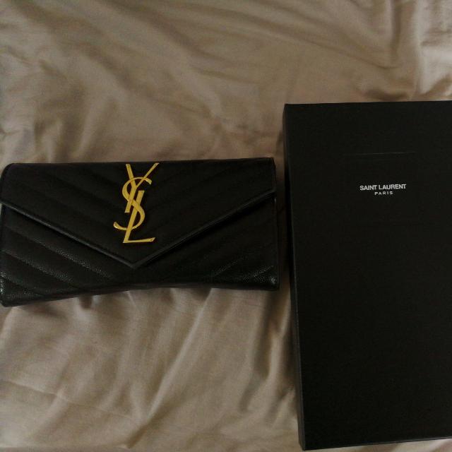 YSL long wallet black, Women's Fashion, Bags & Wallets, Wallets & Card
