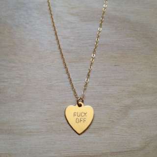 F*ck Off Heart Charm Necklace
