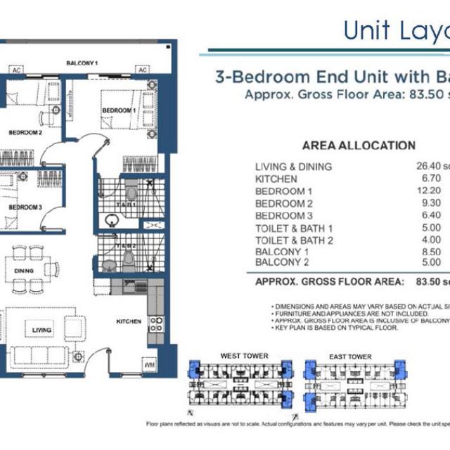 3 Bedroom High Ceiling Condo Unit At Dmci Lumiere On Carousell