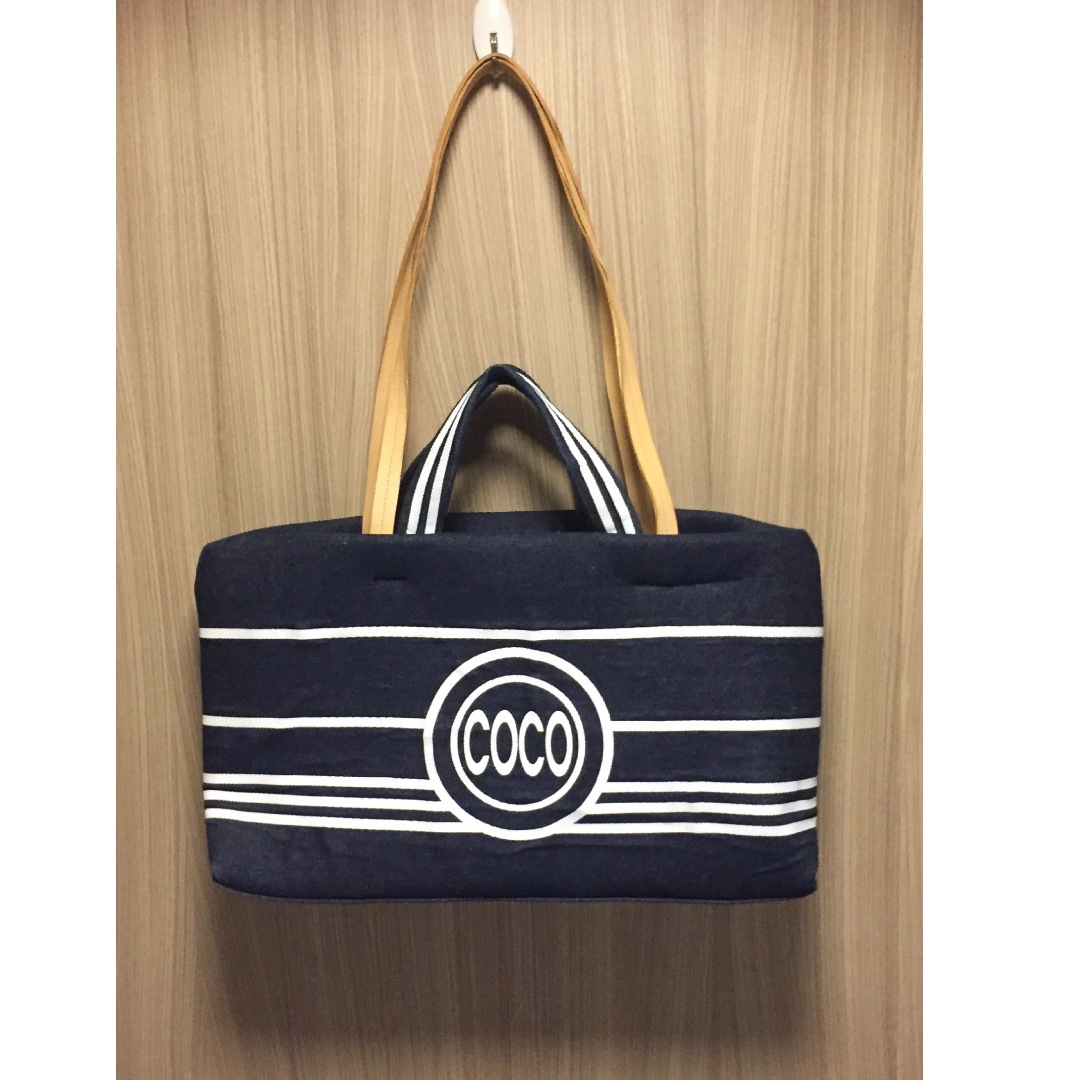 navy blue canvas tote bag