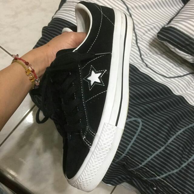 Converse One Star Pro 黑底白星 23.5cm #二手品牌好鞋