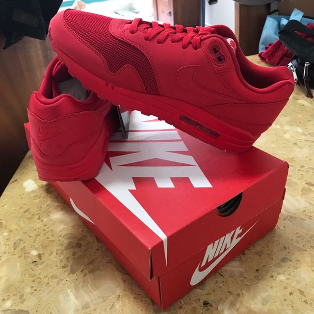 Nike air max 1 premium university red online
