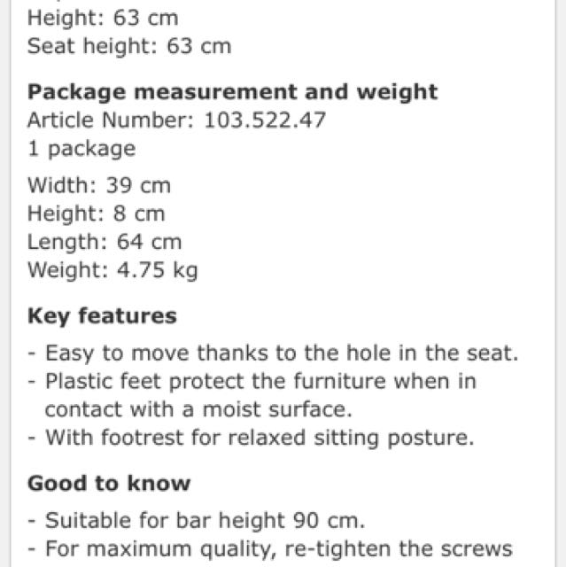 RASKOG Ikea Bar Stool Blue, Furniture & Home Living, Furniture, Chairs