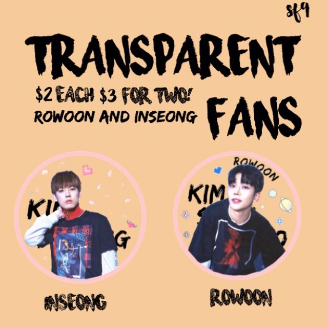 Sf9 Inseong Rowoon S Transparent Fan Entertainment K Wave On Carousell Warmhearted fennecfox sep 02 2017 1:14 am i know inseong will doing good in 20th century boy and girl! carousell