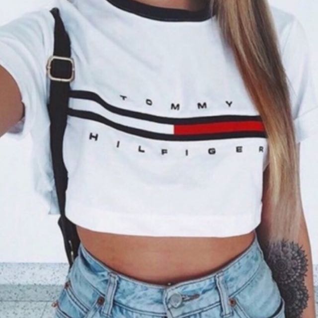 tommy hilfiger belly top