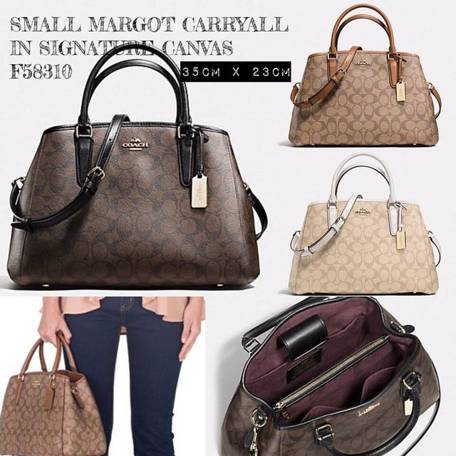 Coach Small Margot Carryall in Signature Coated Canvas/Exotic-Embossed  Leather, Women's Fashion, Bags & Wallets, Clutches on Carousell