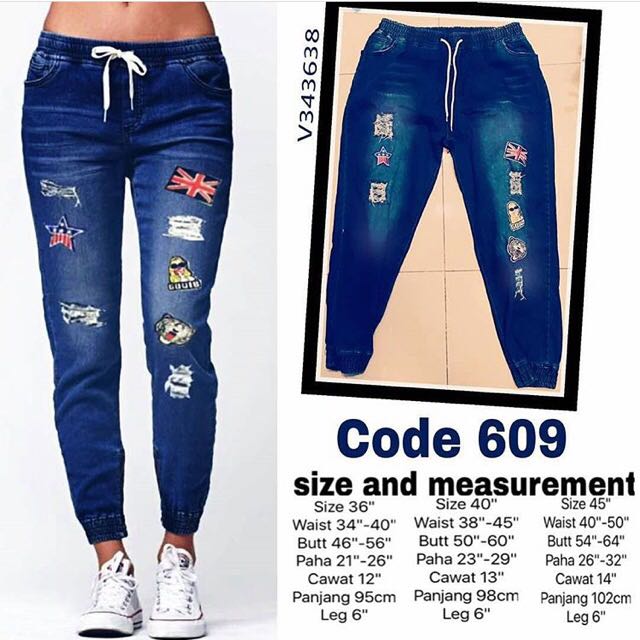 plus size jean jogger pants
