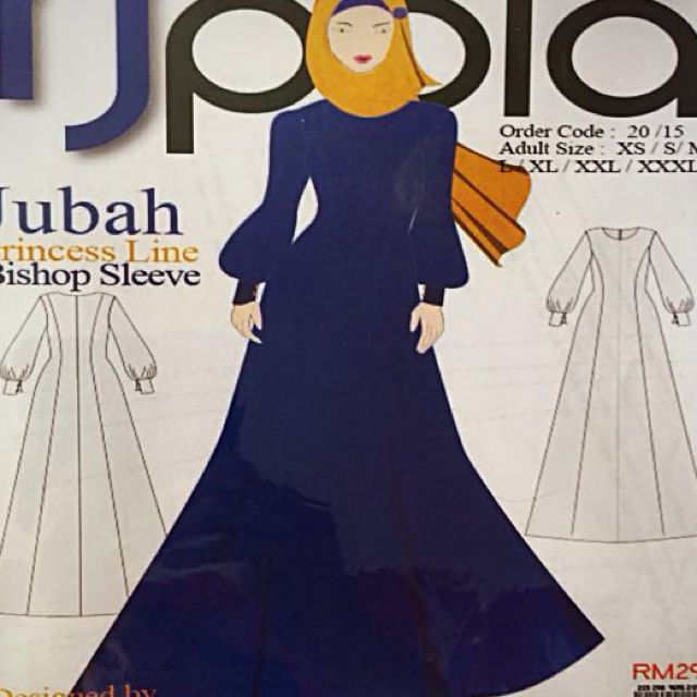 Pola Jahitan Jubah Princess Line Bishop Sleeve Design Craft Craft Supplies Tools On Carousell