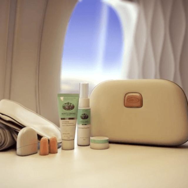 Trousse De Toilette Qatar Airways Business Class – Kit De Voyage Brics Vert Et Orange
