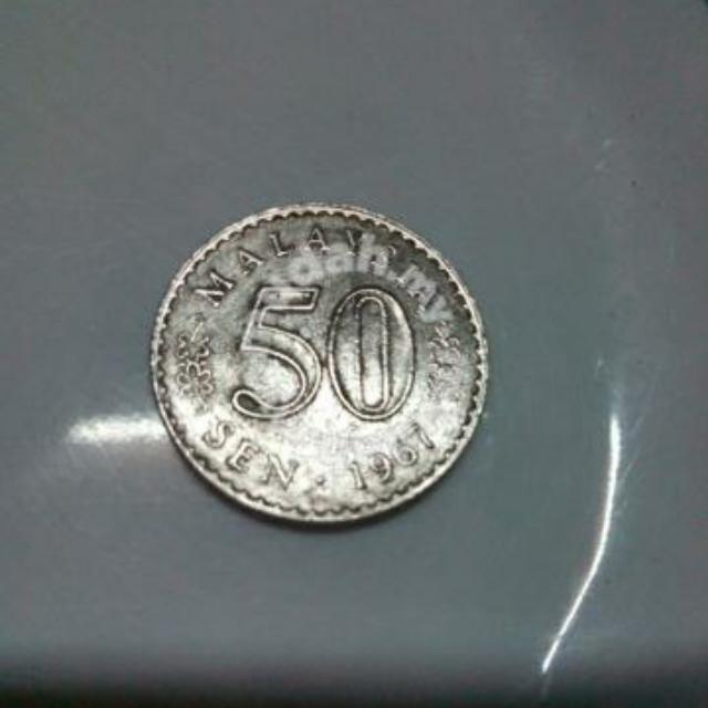 Wang Syiling 50 Sen Terbelah Tahun 1967 Rm2000 Antiques Currency On Carousell